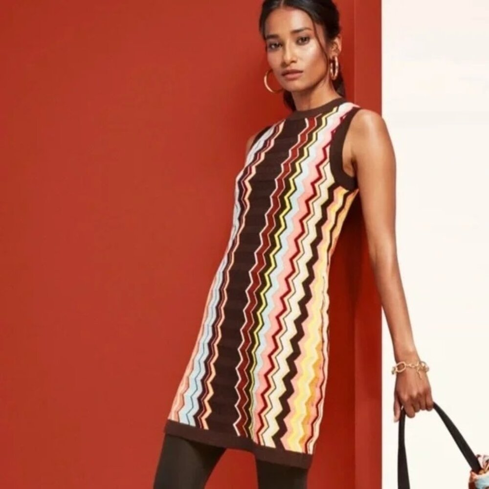 Missoni x Target Colored Zig Zag Sleeveless Crewneck Sweater Dress, M